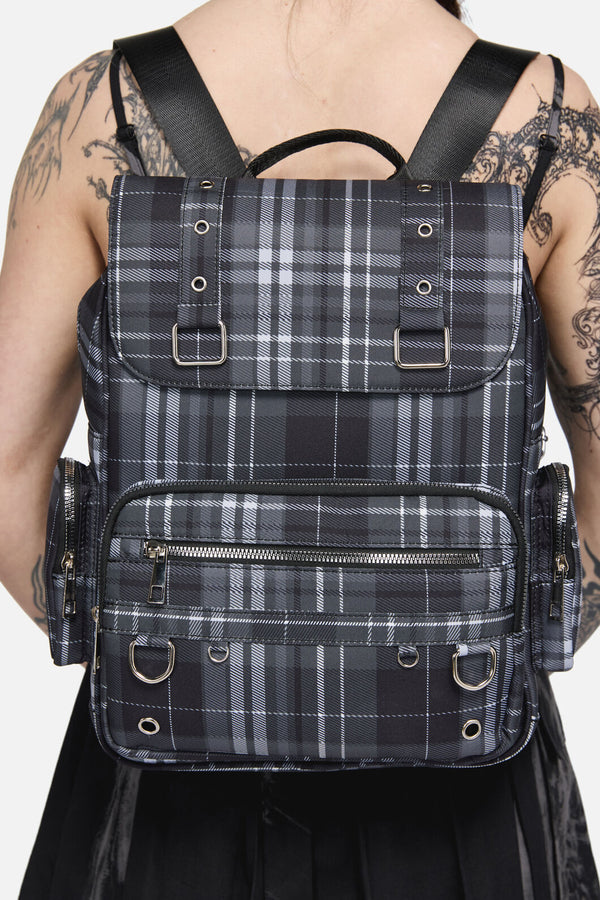 Black Friday - Grey Tartan Backpack - grey