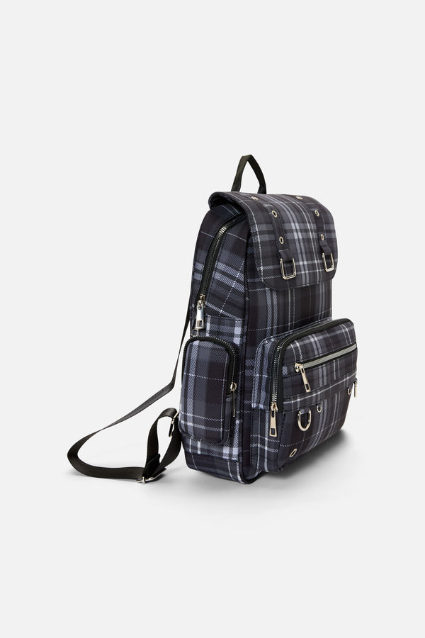 Black Friday - Grey Tartan Backpack - grey