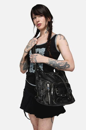 Black Friday - Large Slouch Stud Bag - black