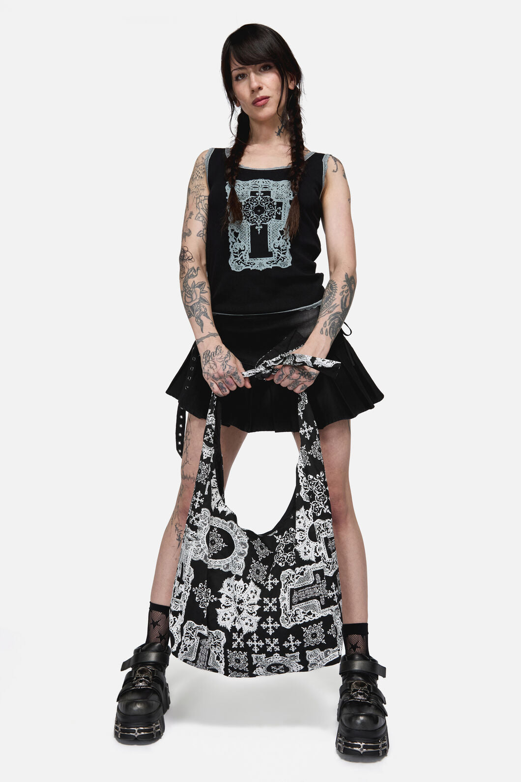 Black Friday - Crossed Slouch Bag - black