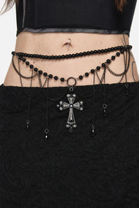 Black Friday - Cross & Charm Waist Belt - black