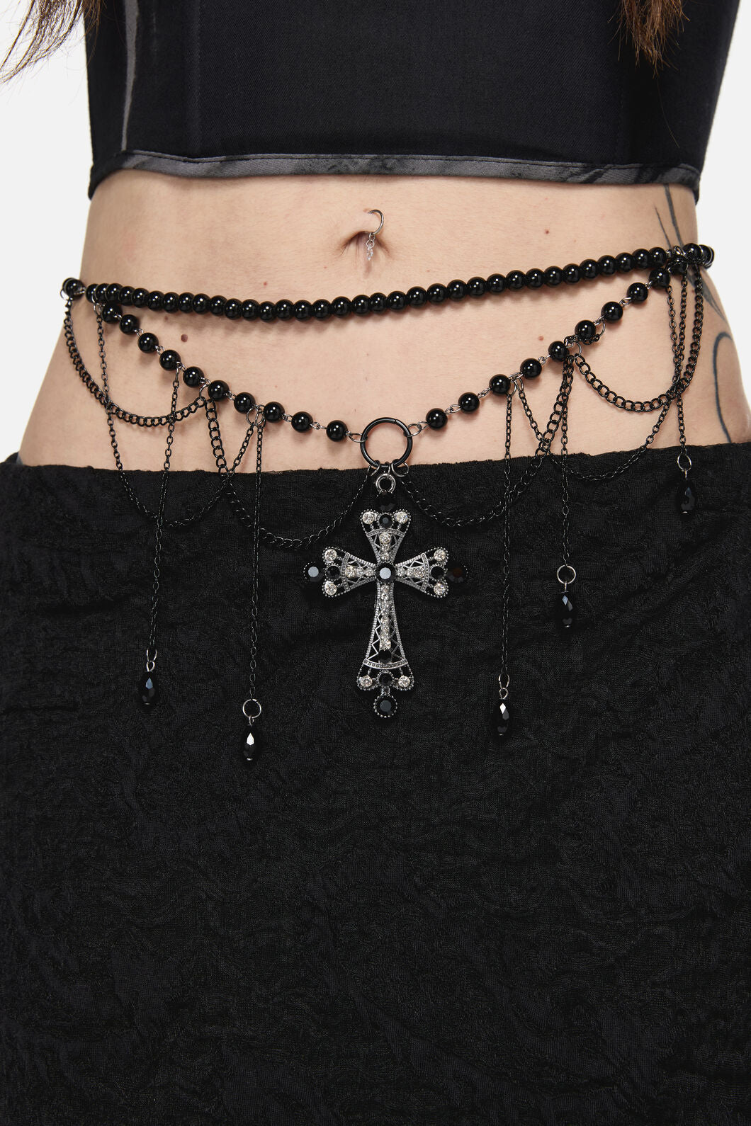 Black Friday - Cross & Charm Waist Belt - black