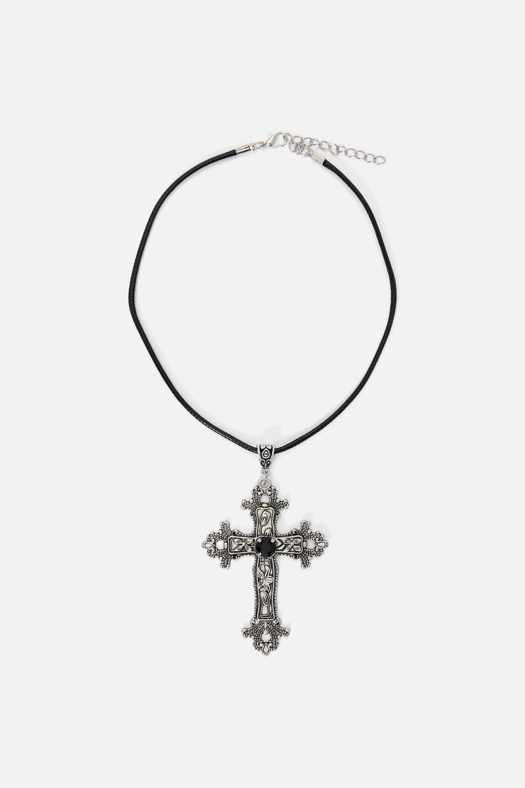 Black Friday - Gothic Cross Pendant Choker - silver