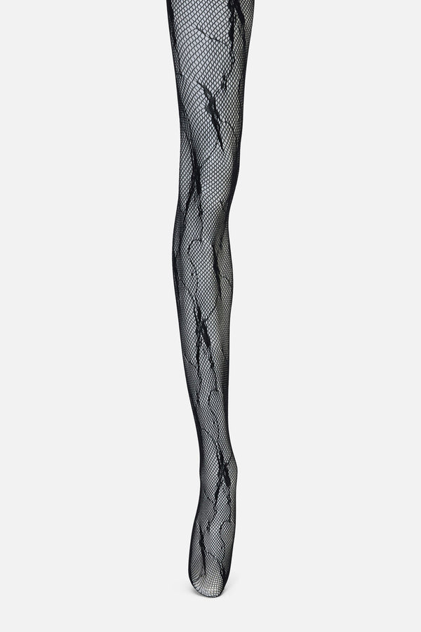 Black Friday - Cracked Butterfly Mesh Tights - black