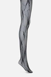 Black Friday - Cracked Butterfly Mesh Tights - black