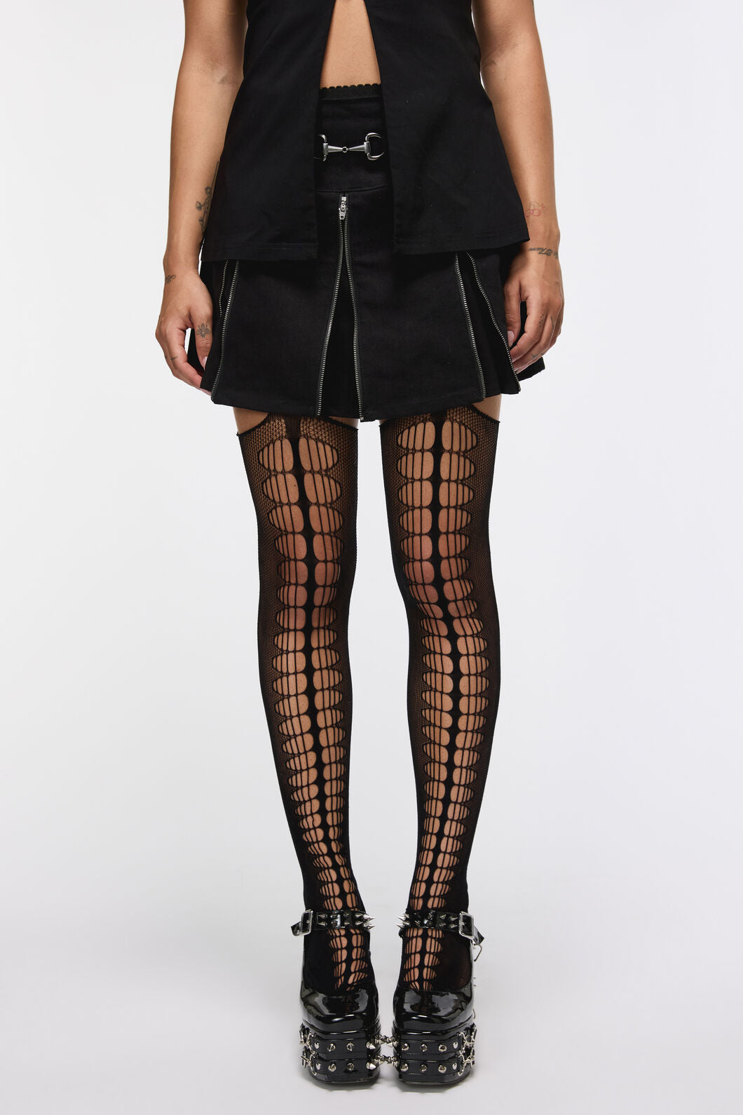 Black Friday - Cut Out Suspender Tights - black
