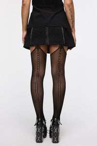 Black Friday - Cut Out Suspender Tights - black
