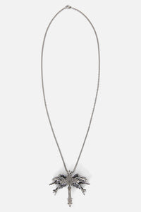 Black Friday - Abstract Winged Cross Necklace - silver