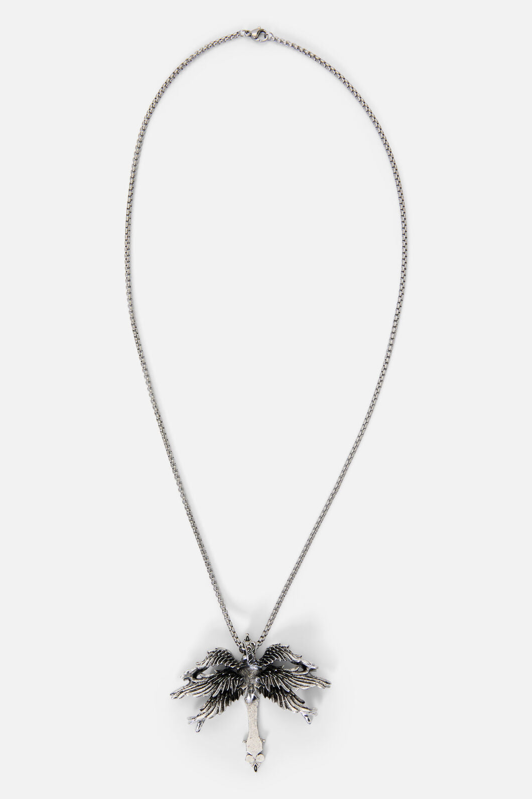 Black Friday - Abstract Winged Cross Necklace - silver