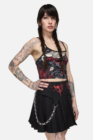 Black Friday - Skull & Ring Pant Chain - silver