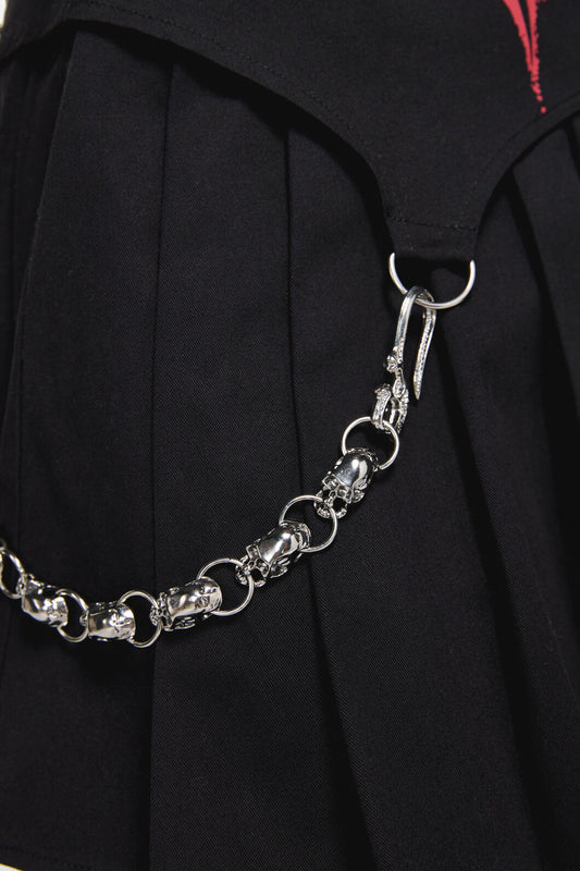 Black Friday - Skull & Ring Pant Chain - silver