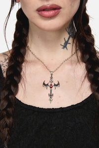 Black Friday - Spike Cross Necklace - silver