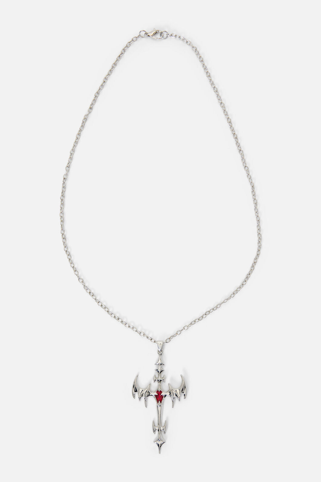 Black Friday - Spike Cross Necklace - silver