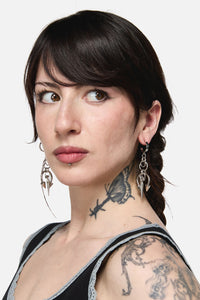 Black Friday - Spiked Bull Ring Earrings - silver