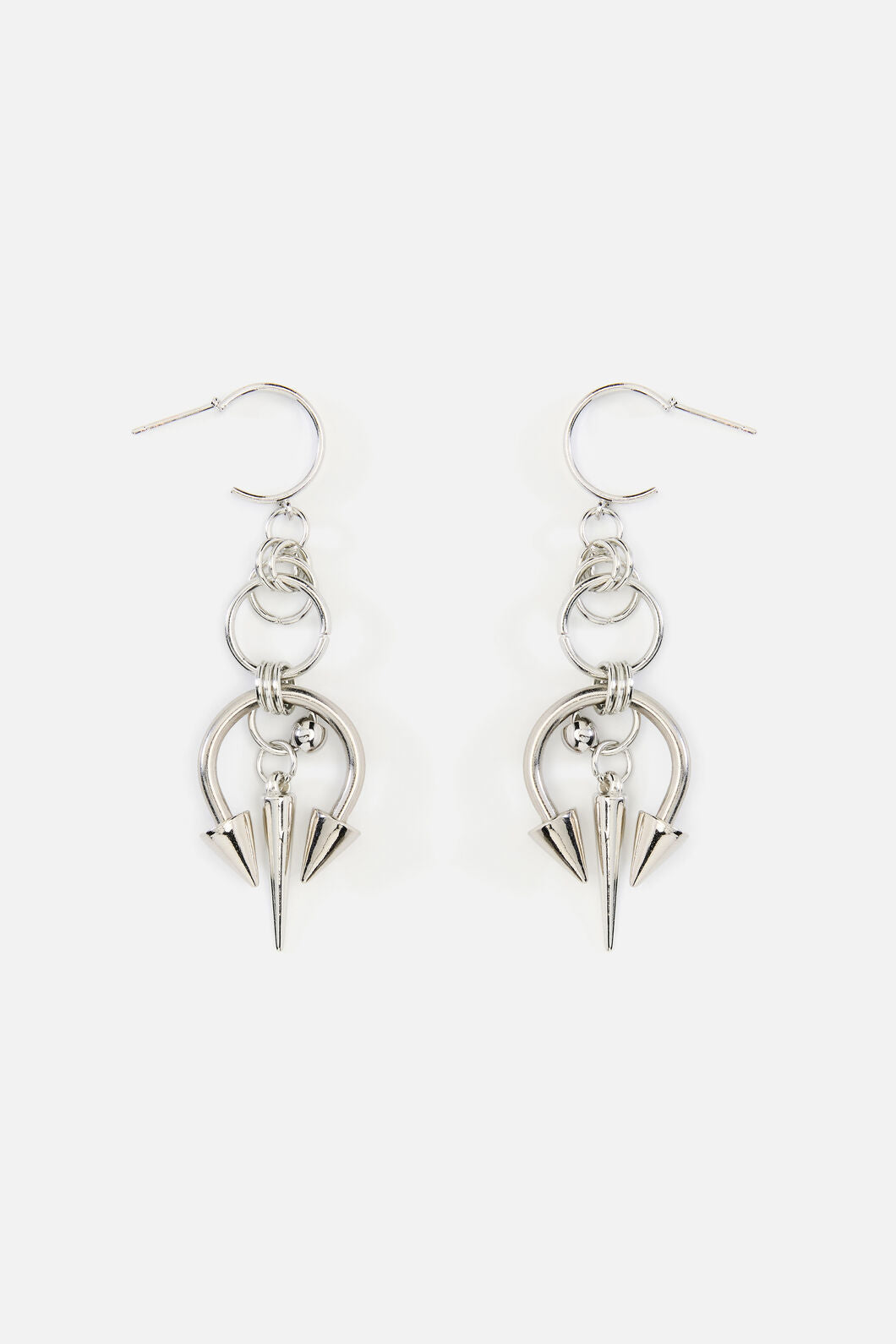 Black Friday - Spiked Bull Ring Earrings - silver
