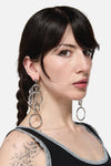 Black Friday - Ring & Chain Statement Earring - silver