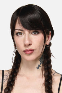 Black Friday - Spike Skull Earrings - silver
