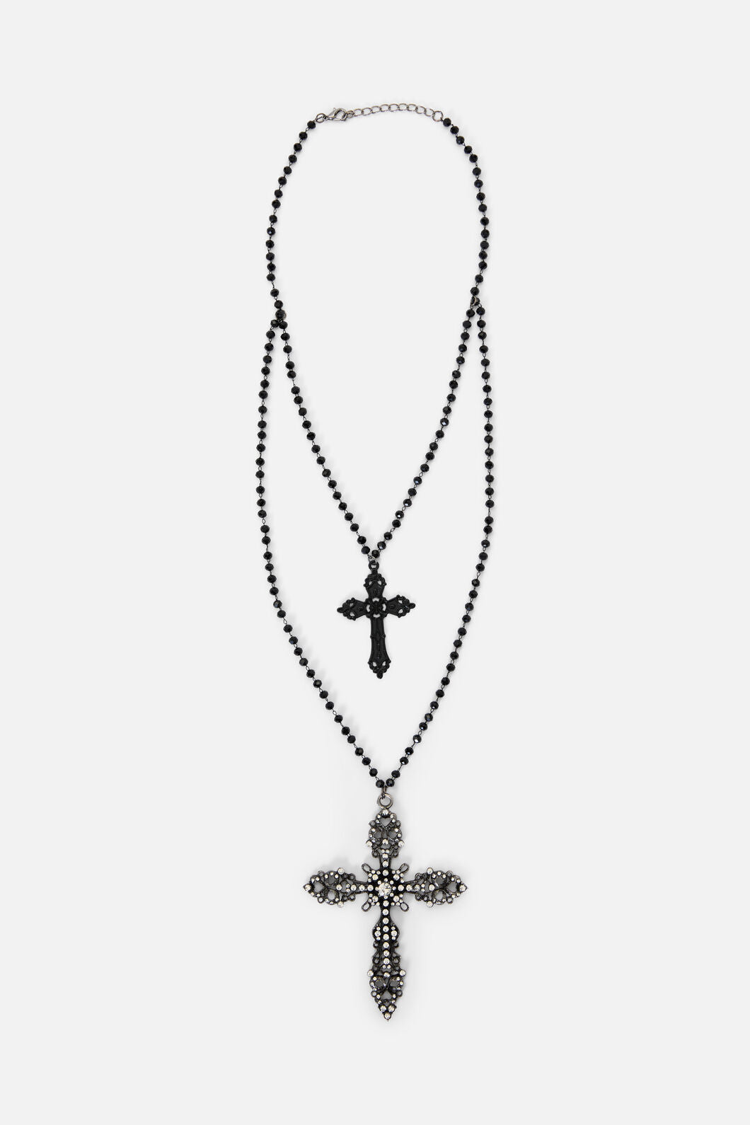 Black Friday - Double Cross Necklace - black