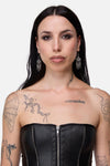 Black Friday - Skull Drop Spike Earrings - silver