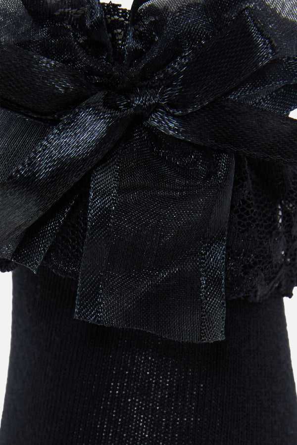 Black Friday - Black Classic Lace Top Socks - black