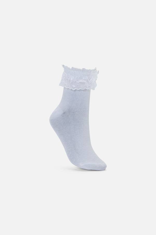 Black Friday - White Classic Lace Top Socks - white