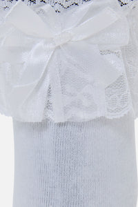 Black Friday - White Classic Lace Top Socks - white