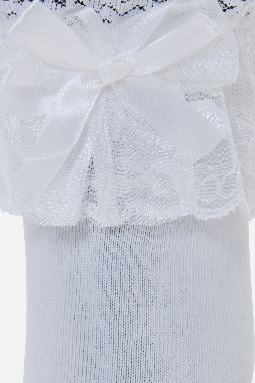 Black Friday - White Classic Lace Top Socks - white