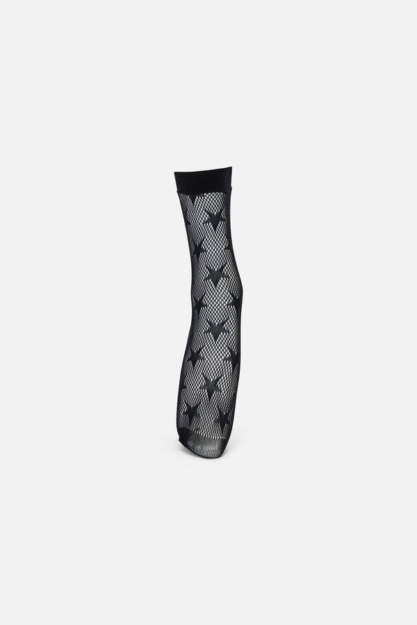 Black Friday - Stars Fishnet Socks - black