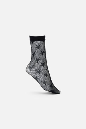 Black Friday - Stars Fishnet Socks - black