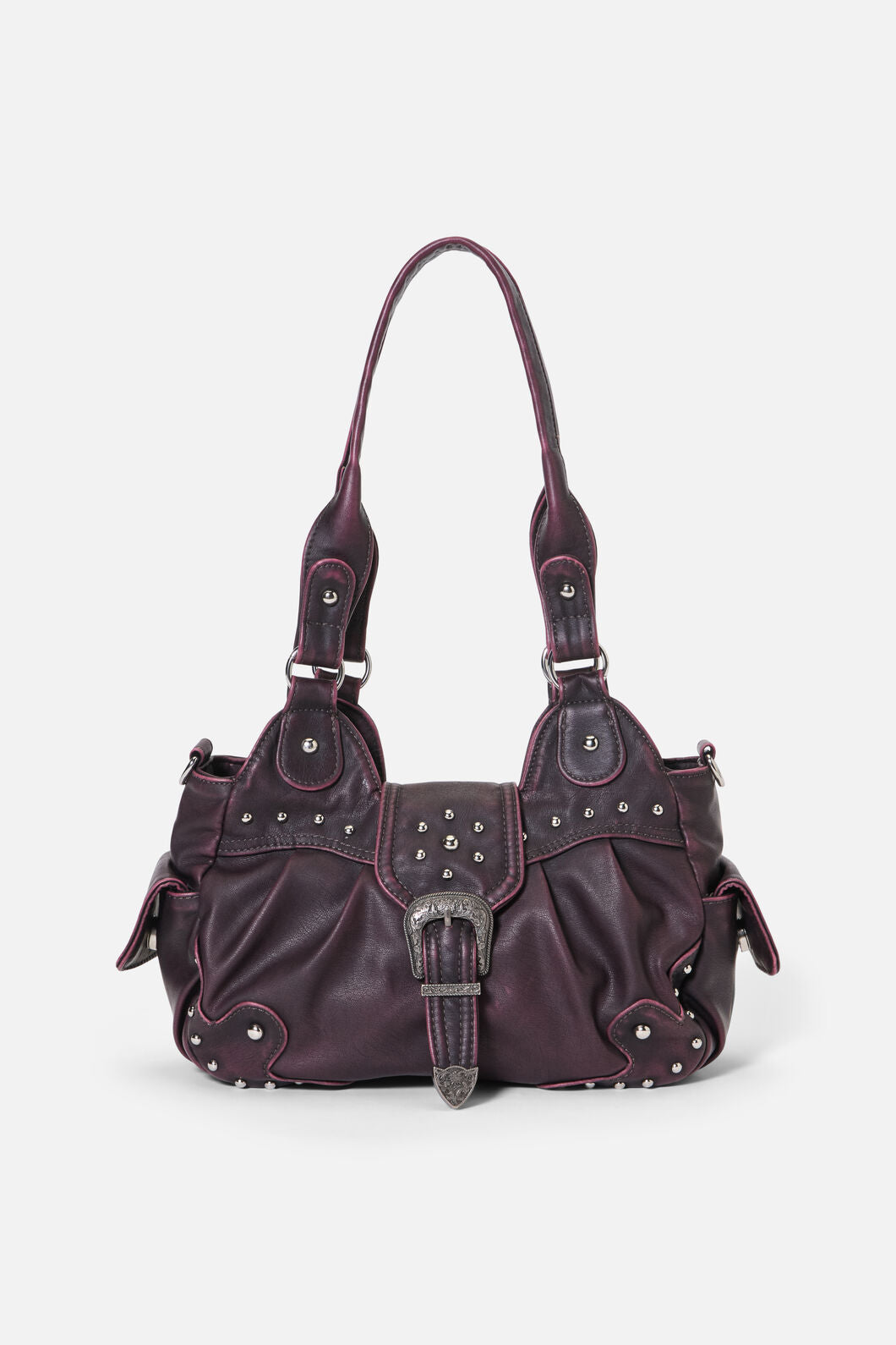 Black Friday - Vintage Buckle & Stud Bag - dark-purple