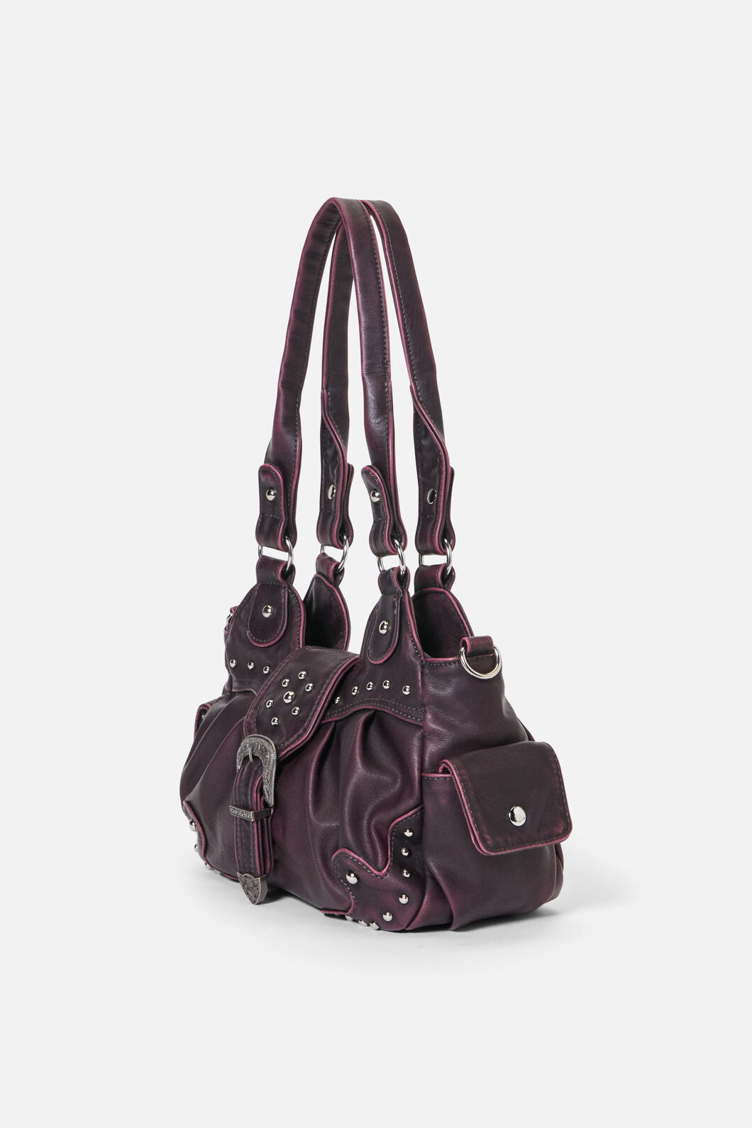 Black Friday - Vintage Buckle & Stud Bag - dark-purple