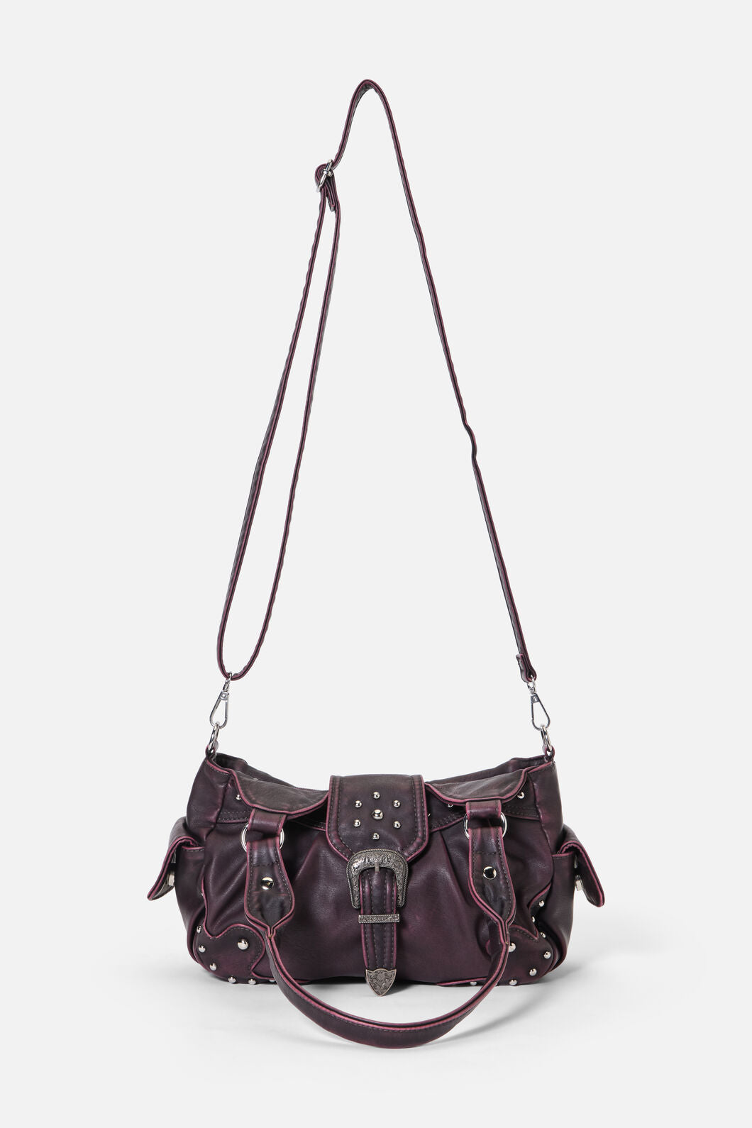 Black Friday - Vintage Buckle & Stud Bag - dark-purple