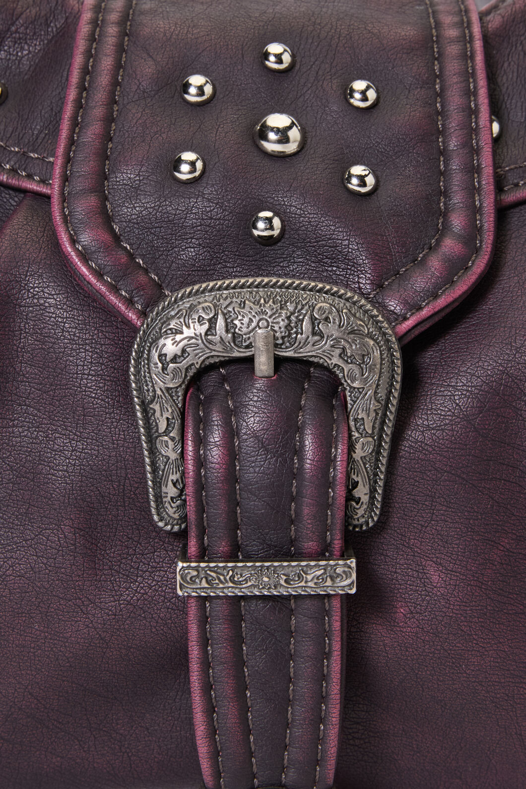 Black Friday - Vintage Buckle & Stud Bag - dark-purple