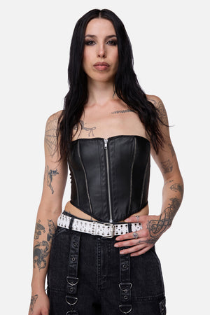 Black Friday - Eyelet Border Belt - white