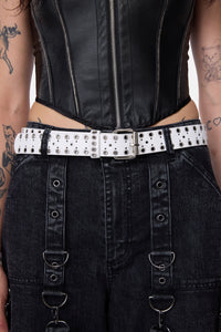 Black Friday - Eyelet Border Belt - white