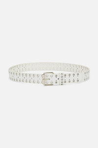 Black Friday - Eyelet Border Belt - white