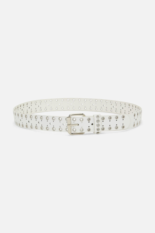 Black Friday - Eyelet Border Belt - white