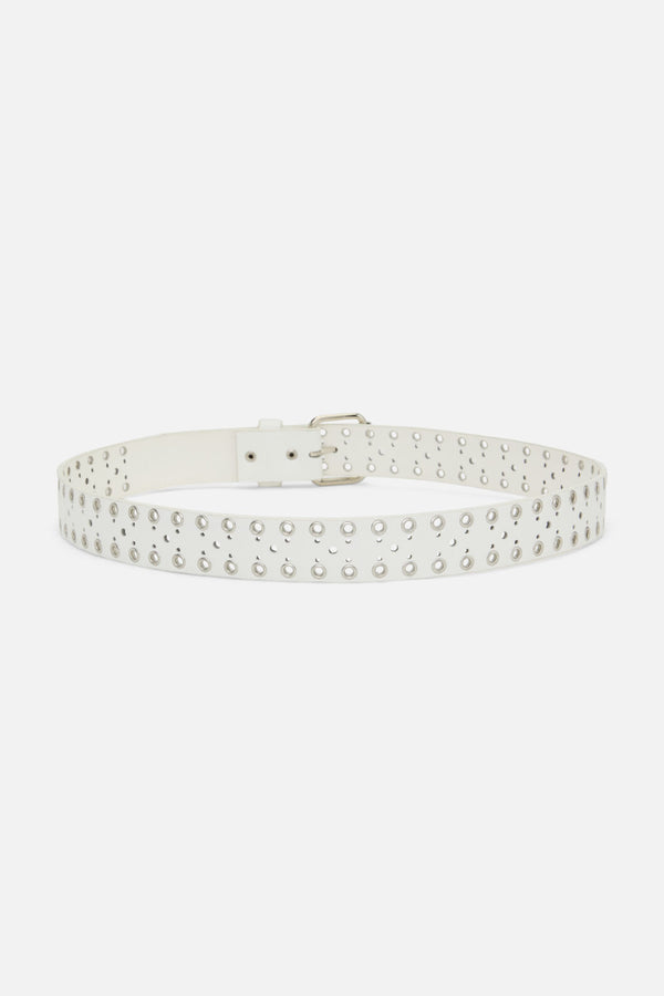 Black Friday - Eyelet Border Belt - white