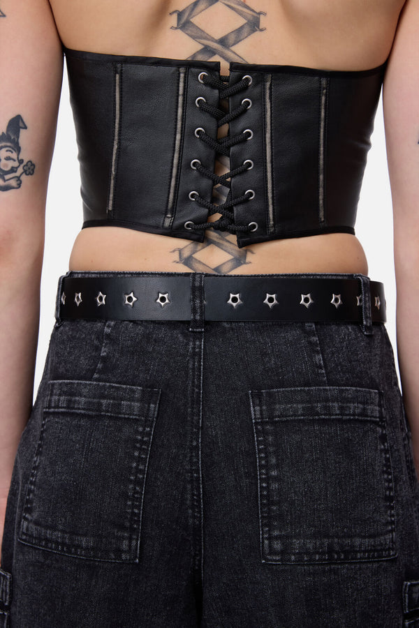 Black Friday - Star Eyelet Belt - black
