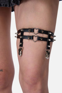 Black Friday - Stud Heart Ring Garter - black