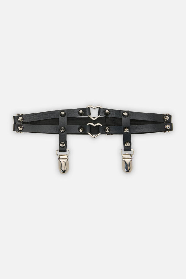 Black Friday - Stud Heart Ring Garter - black