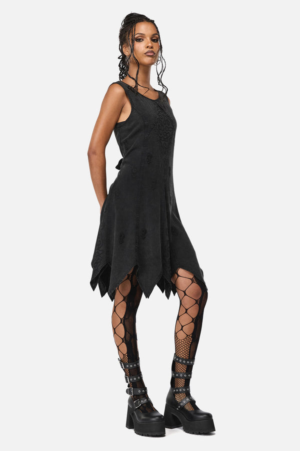 Black Friday - Cut Out Floral Mesh Tights - black