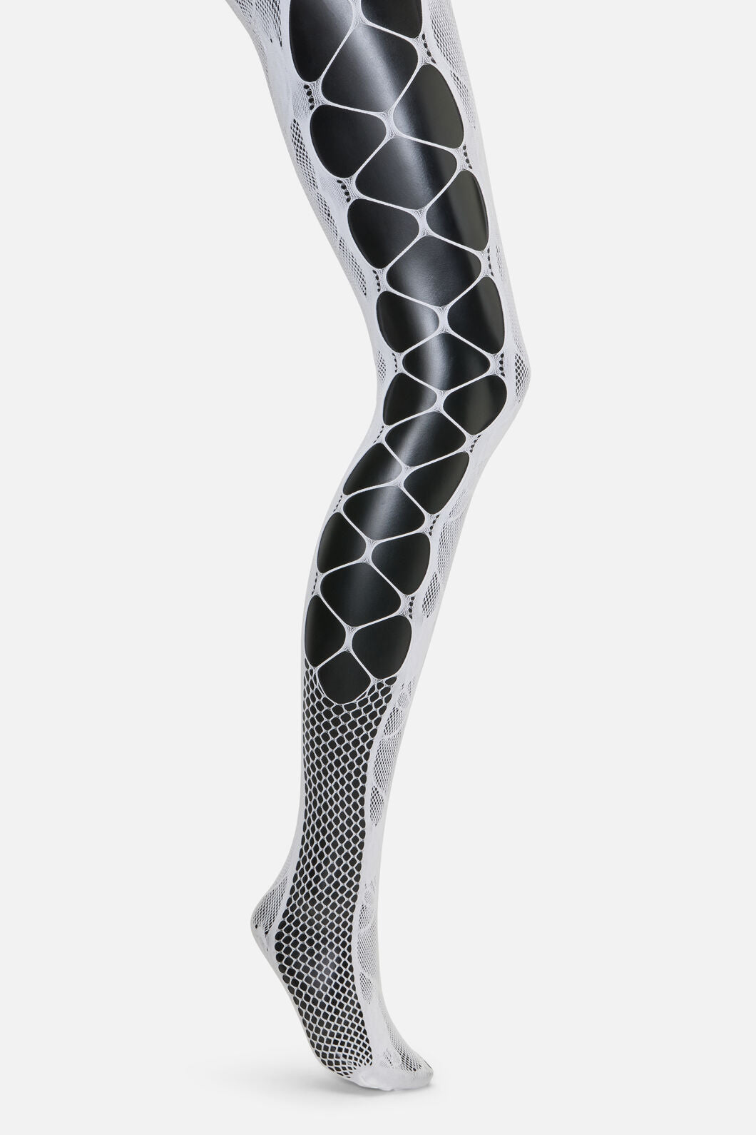 Black Friday - Cut Out Floral Mesh Tights - white