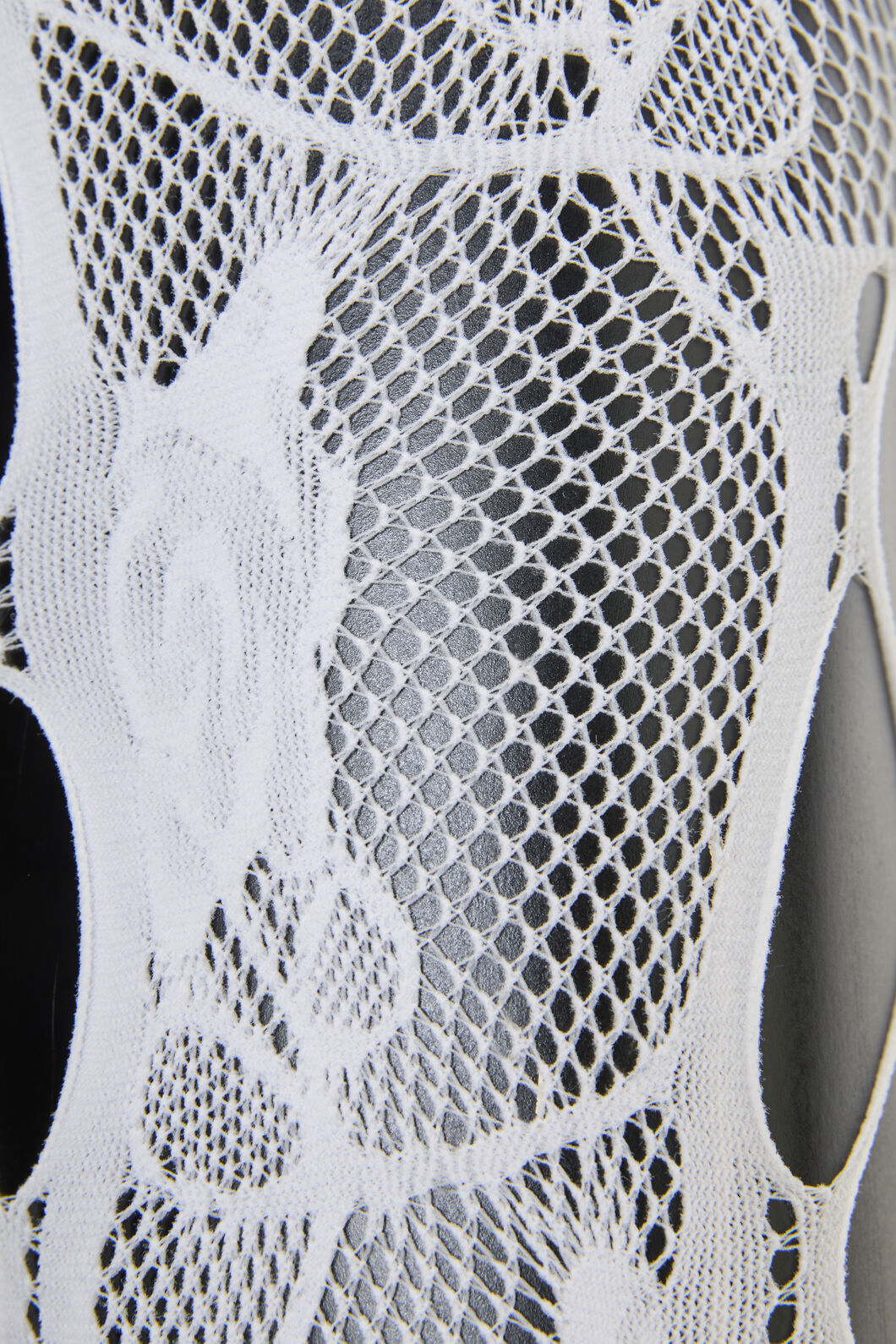Black Friday - Cut Out Floral Mesh Tights - white