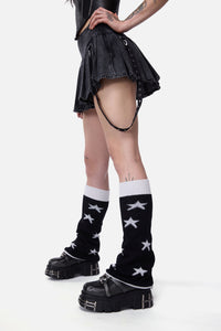 Black Friday - Black Stars Leg Warmers - black