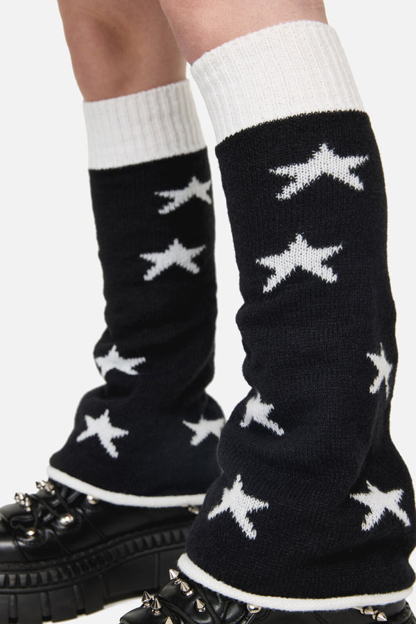 Black Friday - Black Stars Leg Warmers - black