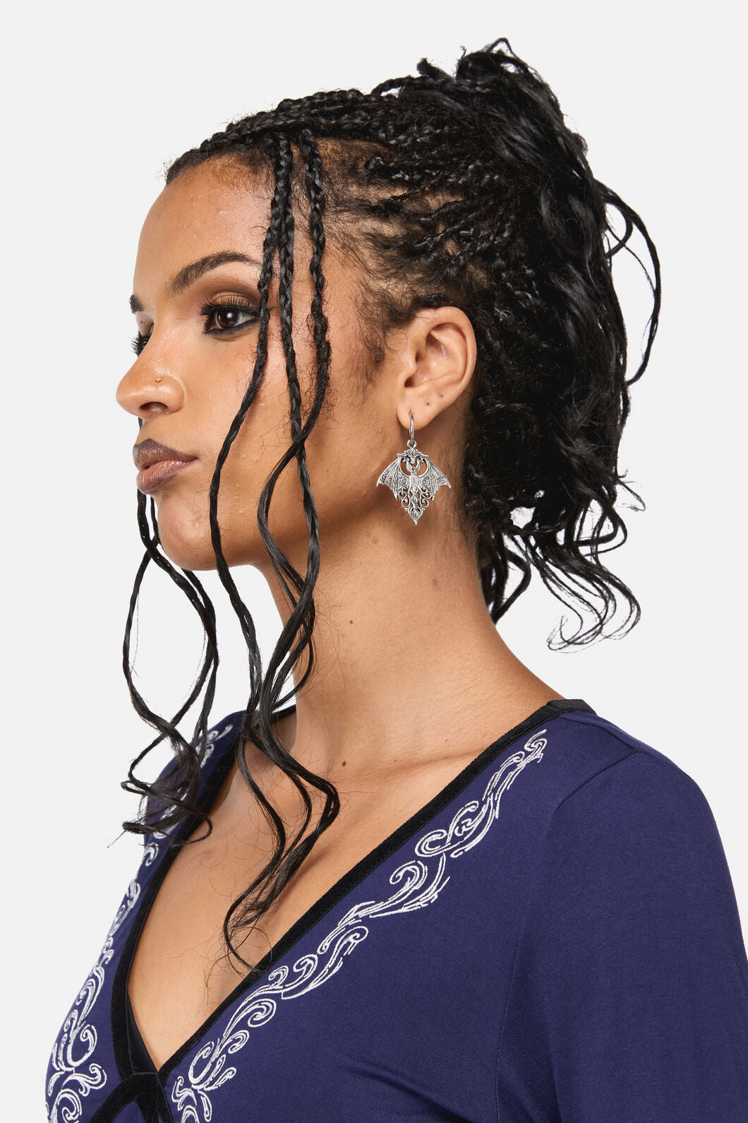 Black Friday - Bat Sleeper Earrings - silver