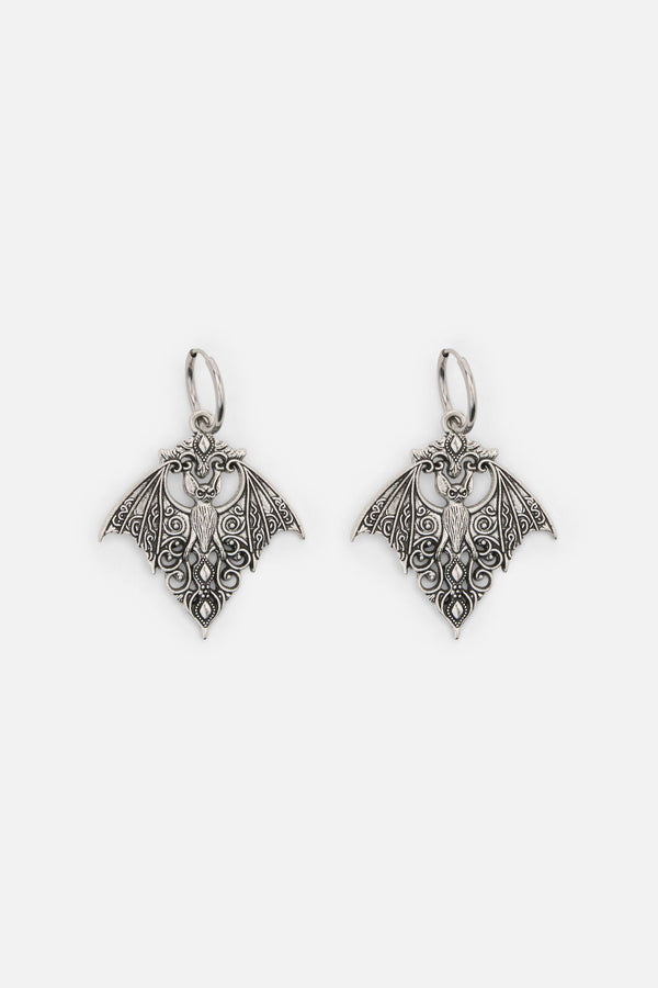 Black Friday - Bat Sleeper Earrings - silver