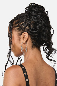 Black Friday - Charming Star Hoops - silver