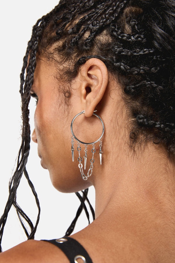 Black Friday - Charming Star Hoops - silver